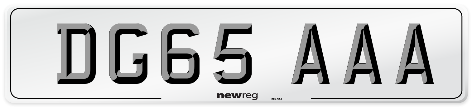 DG65 AAA Number Plate from New Reg